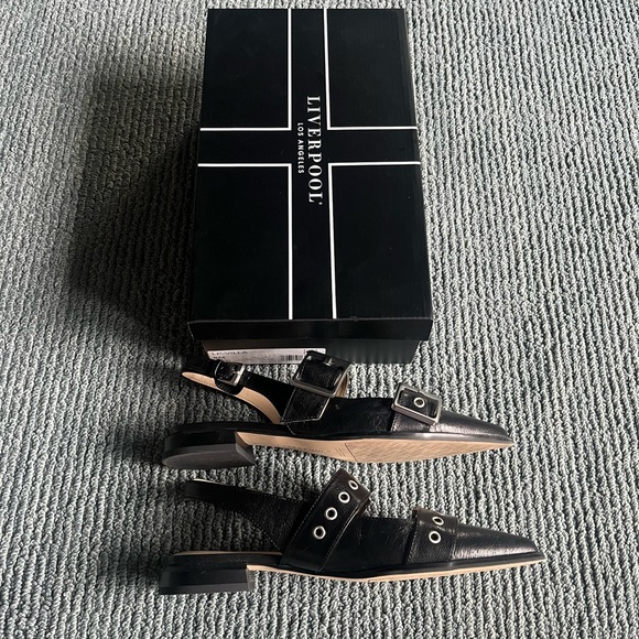 Nearly-new Liverpool Los Angeles Villa double buckle flat, 8, black - Picture 7 of 10